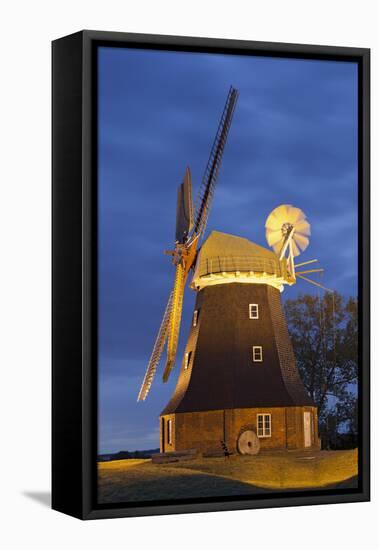 Windmill by Stove, Mecklenburg-Western Pomerania, Germany-Rainer Mirau-Framed Stretched Canvas