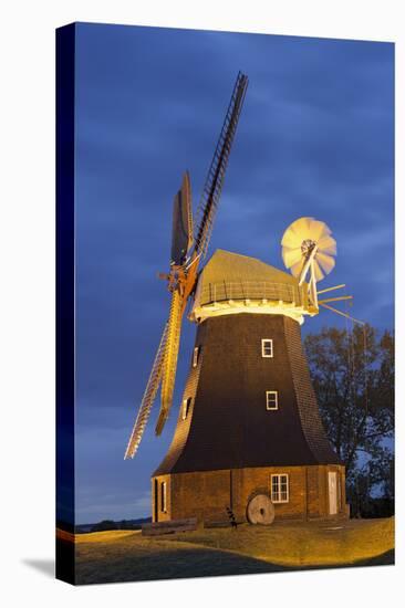 Windmill by Stove, Mecklenburg-Western Pomerania, Germany-Rainer Mirau-Stretched Canvas