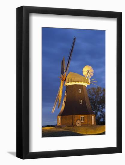 Windmill by Stove, Mecklenburg-Western Pomerania, Germany-Rainer Mirau-Framed Photographic Print