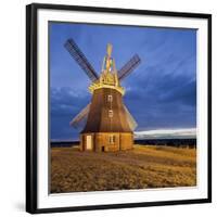 Windmill by Stove, Mecklenburg-Western Pomerania, Germany-Rainer Mirau-Framed Photographic Print