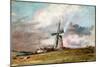 Windmill, Houses and Rainbow Painting by John Constable (1776-1837) 1824 Approx. Sun. 21X30,4 Cm Lo-John Constable-Mounted Giclee Print