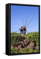 Windmill in Casas Del Calvario in the Northwest, La Palma, Canary Islands, Spain, Europe-Gerhard Wild-Framed Stretched Canvas
