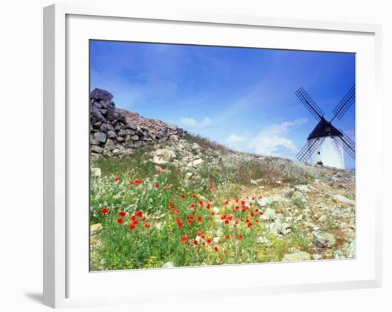 Windmill in Don Quixote Country, Spain-Peter Adams-Framed Photographic Print