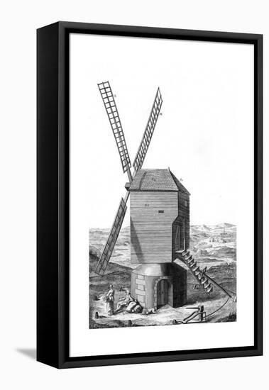 Windmill in France 18Th-null-Framed Stretched Canvas
