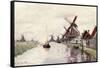 Windmill in Holland, 1871-Claude Monet-Framed Stretched Canvas