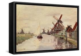 Windmill in Holland, 1871-Claude Monet-Framed Stretched Canvas