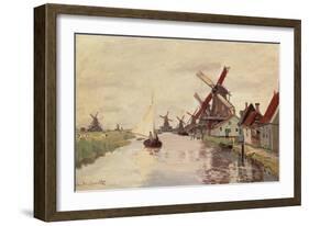 Windmill in Holland, 1871-Claude Monet-Framed Giclee Print