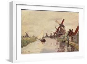 Windmill in Holland, 1871-Claude Monet-Framed Giclee Print