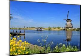 Windmill in Kinderdijk, UNESCO World Heritage Site, South Holland, Netherlands, Europe-Hans-Peter Merten-Mounted Photographic Print