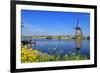 Windmill in Kinderdijk, UNESCO World Heritage Site, South Holland, Netherlands, Europe-Hans-Peter Merten-Framed Photographic Print