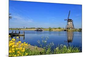 Windmill in Kinderdijk, UNESCO World Heritage Site, South Holland, Netherlands, Europe-Hans-Peter Merten-Mounted Photographic Print