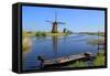 Windmill in Kinderdijk, UNESCO World Heritage Site, South Holland, Netherlands, Europe-Hans-Peter Merten-Framed Stretched Canvas
