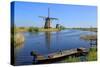 Windmill in Kinderdijk, UNESCO World Heritage Site, South Holland, Netherlands, Europe-Hans-Peter Merten-Stretched Canvas