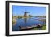 Windmill in Kinderdijk, UNESCO World Heritage Site, South Holland, Netherlands, Europe-Hans-Peter Merten-Framed Photographic Print