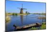 Windmill in Kinderdijk, UNESCO World Heritage Site, South Holland, Netherlands, Europe-Hans-Peter Merten-Mounted Photographic Print