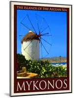 Windmill in Mykonos Greece 2-Anna Siena-Mounted Giclee Print