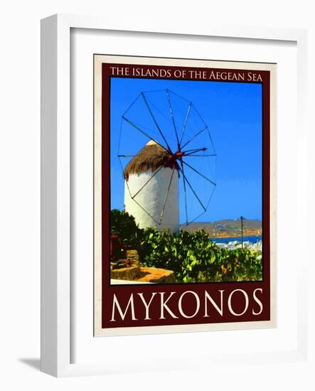 Windmill in Mykonos Greece 2-Anna Siena-Framed Giclee Print