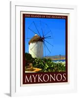 Windmill in Mykonos Greece 2-Anna Siena-Framed Giclee Print