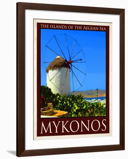 Windmill in Mykonos Greece 2-Anna Siena-Framed Giclee Print