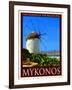 Windmill in Mykonos Greece 2-Anna Siena-Framed Giclee Print