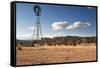 Windmill in New Mexico Landscape-Sheila Haddad-Framed Stretched Canvas