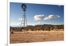 Windmill in New Mexico Landscape-Sheila Haddad-Framed Photographic Print