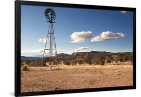 Windmill in New Mexico Landscape-Sheila Haddad-Framed Photographic Print