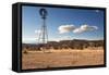 Windmill in New Mexico Landscape-Sheila Haddad-Framed Stretched Canvas