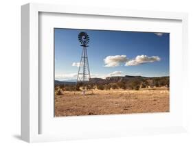 Windmill in New Mexico Landscape-Sheila Haddad-Framed Photographic Print