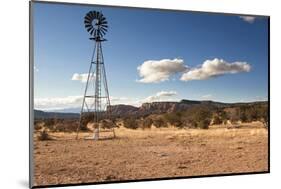 Windmill in New Mexico Landscape-Sheila Haddad-Mounted Photographic Print