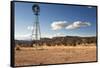 Windmill in New Mexico Landscape-Sheila Haddad-Framed Stretched Canvas