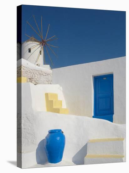 Windmill in Oia, Santorini, Cyclades, Greek Islands, Greece, Europe-Papadopoulos Sakis-Stretched Canvas