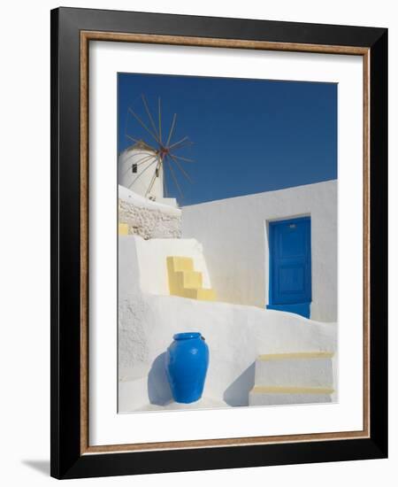 Windmill in Oia, Santorini, Cyclades, Greek Islands, Greece, Europe-Papadopoulos Sakis-Framed Photographic Print