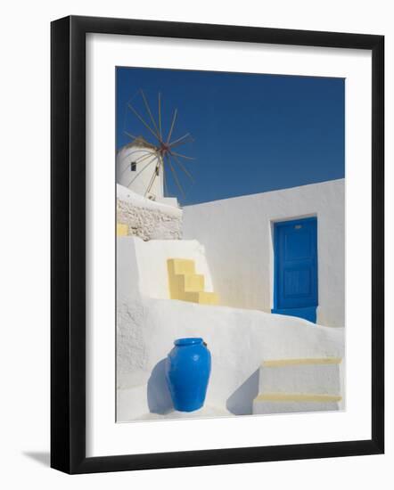 Windmill in Oia, Santorini, Cyclades, Greek Islands, Greece, Europe-Papadopoulos Sakis-Framed Photographic Print