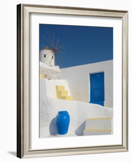 Windmill in Oia, Santorini, Cyclades, Greek Islands, Greece, Europe-Papadopoulos Sakis-Framed Photographic Print