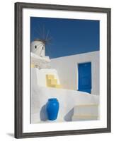 Windmill in Oia, Santorini, Cyclades, Greek Islands, Greece, Europe-Papadopoulos Sakis-Framed Photographic Print