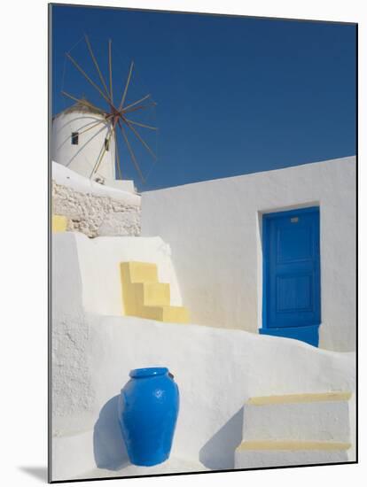 Windmill in Oia, Santorini, Cyclades, Greek Islands, Greece, Europe-Papadopoulos Sakis-Mounted Photographic Print