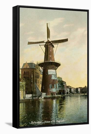 Windmill in Rotterdam, Netherlands-null-Framed Stretched Canvas