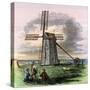 Windmill in Truro on Cape Cod, Massachusetts, 1850s-null-Stretched Canvas