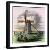 Windmill in Truro on Cape Cod, Massachusetts, 1850s-null-Framed Giclee Print