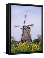 Windmill, Kinderdijk, Near Rotterdam, Holland-Roy Rainford-Framed Stretched Canvas