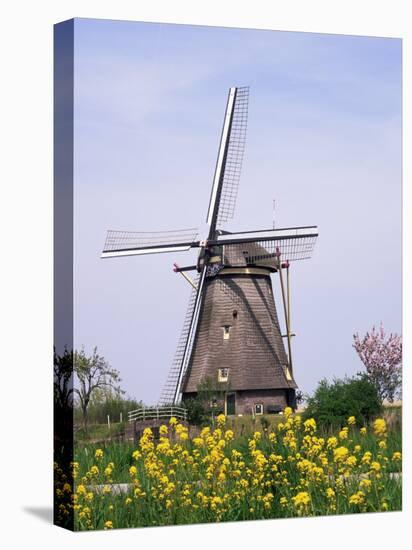 Windmill, Kinderdijk, Near Rotterdam, Holland-Roy Rainford-Stretched Canvas