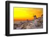 Windmill of Oia at Sunset, Santorini-neirfy-Framed Photographic Print