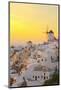 Windmill of Oia at Sunset, Santorini-neirfy-Mounted Photographic Print
