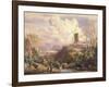 Windmill on a Hill with Cattle Drovers-John Constable-Framed Giclee Print