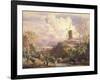 Windmill on a Hill with Cattle Drovers-John Constable-Framed Giclee Print