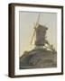 Windmill on a Knoll in a Landscape-Francois Louis Thomas Francia-Framed Giclee Print