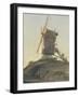 Windmill on a Knoll in a Landscape-Francois Louis Thomas Francia-Framed Giclee Print