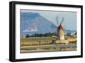 Windmill on Stagnone Lagoon in the Salt Pan Area South of Trapani-Rob Francis-Framed Photographic Print