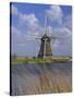 Windmill on the Canal, Kinderdijk, Unesco World Heritage Site, Holland (The Netherlands), Europe-Gavin Hellier-Stretched Canvas